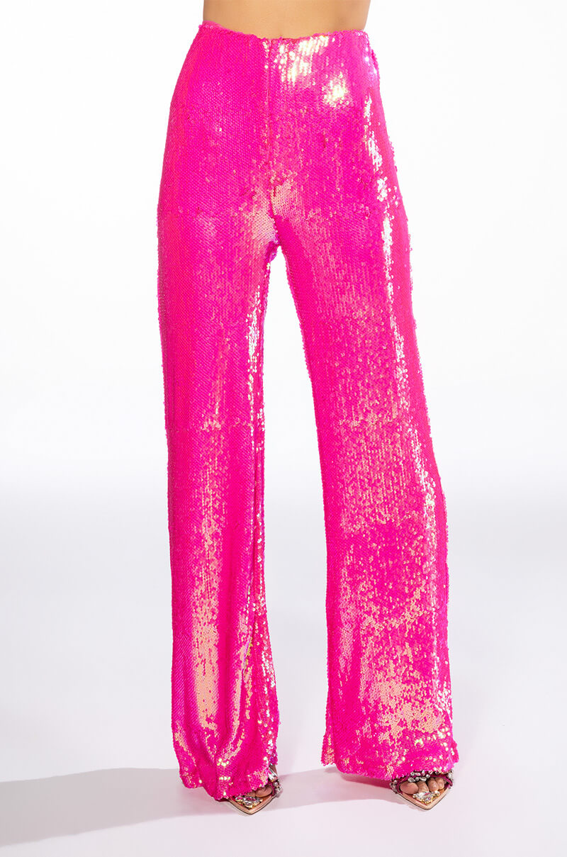 BRIGHT BRIGHT PINK SEQUIN TROUSER