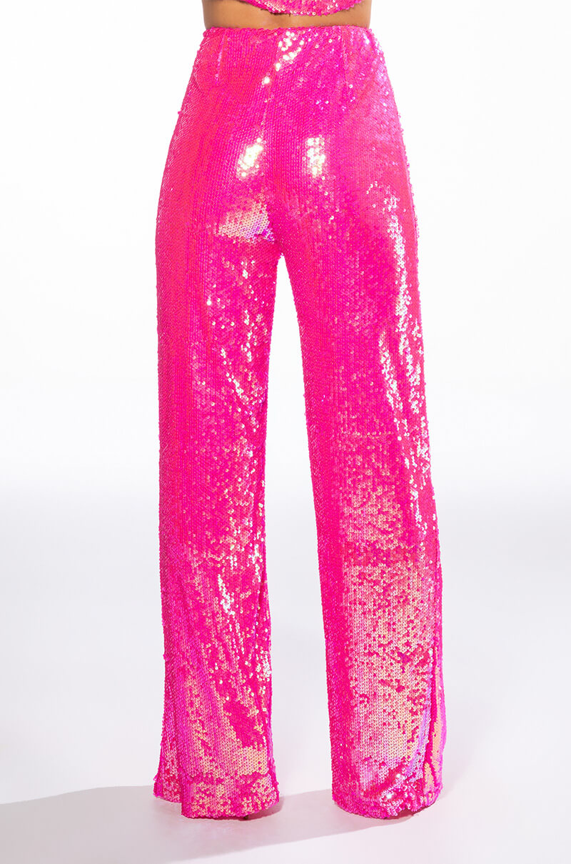 BRIGHT BRIGHT PINK SEQUIN TROUSER