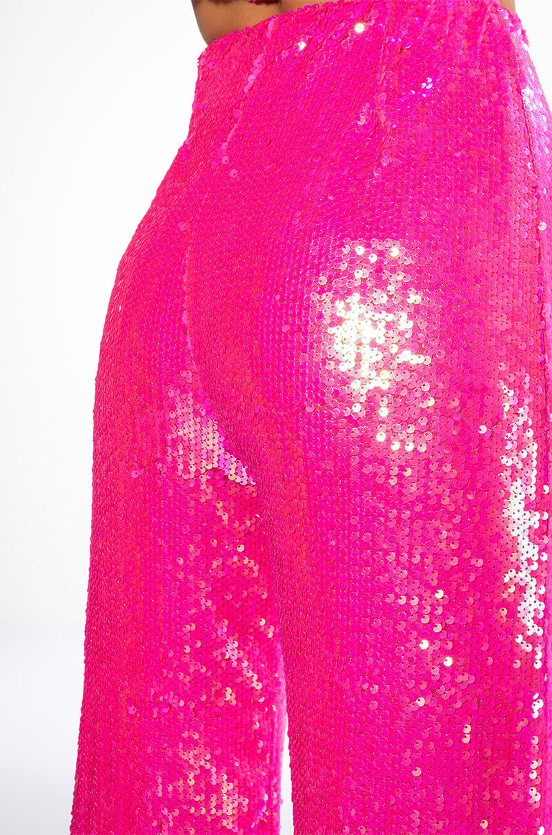 BRIGHT BRIGHT PINK SEQUIN TROUSER