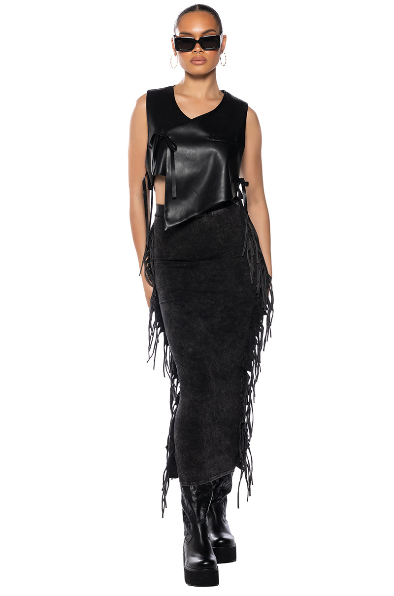 BRITT FRINGE DETAIL MAXI SKIRT