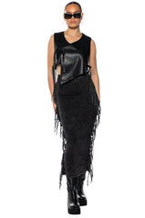 BRITT FRINGE DETAIL MAXI SKIRT