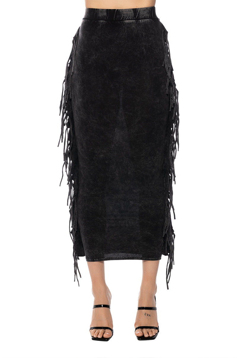 BRITT FRINGE DETAIL MAXI SKIRT