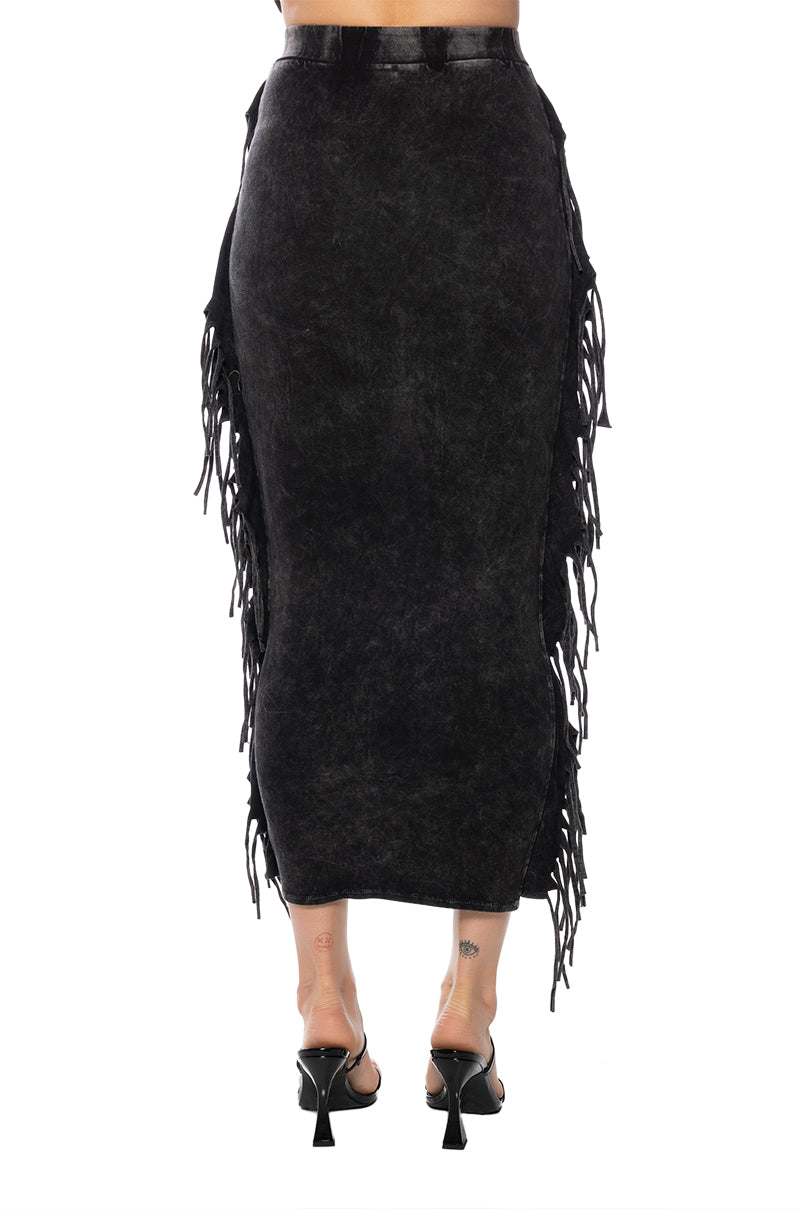 BRITT FRINGE DETAIL MAXI SKIRT