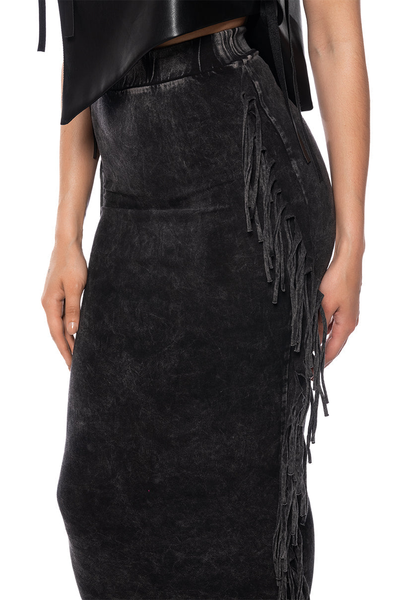 BRITT FRINGE DETAIL MAXI SKIRT