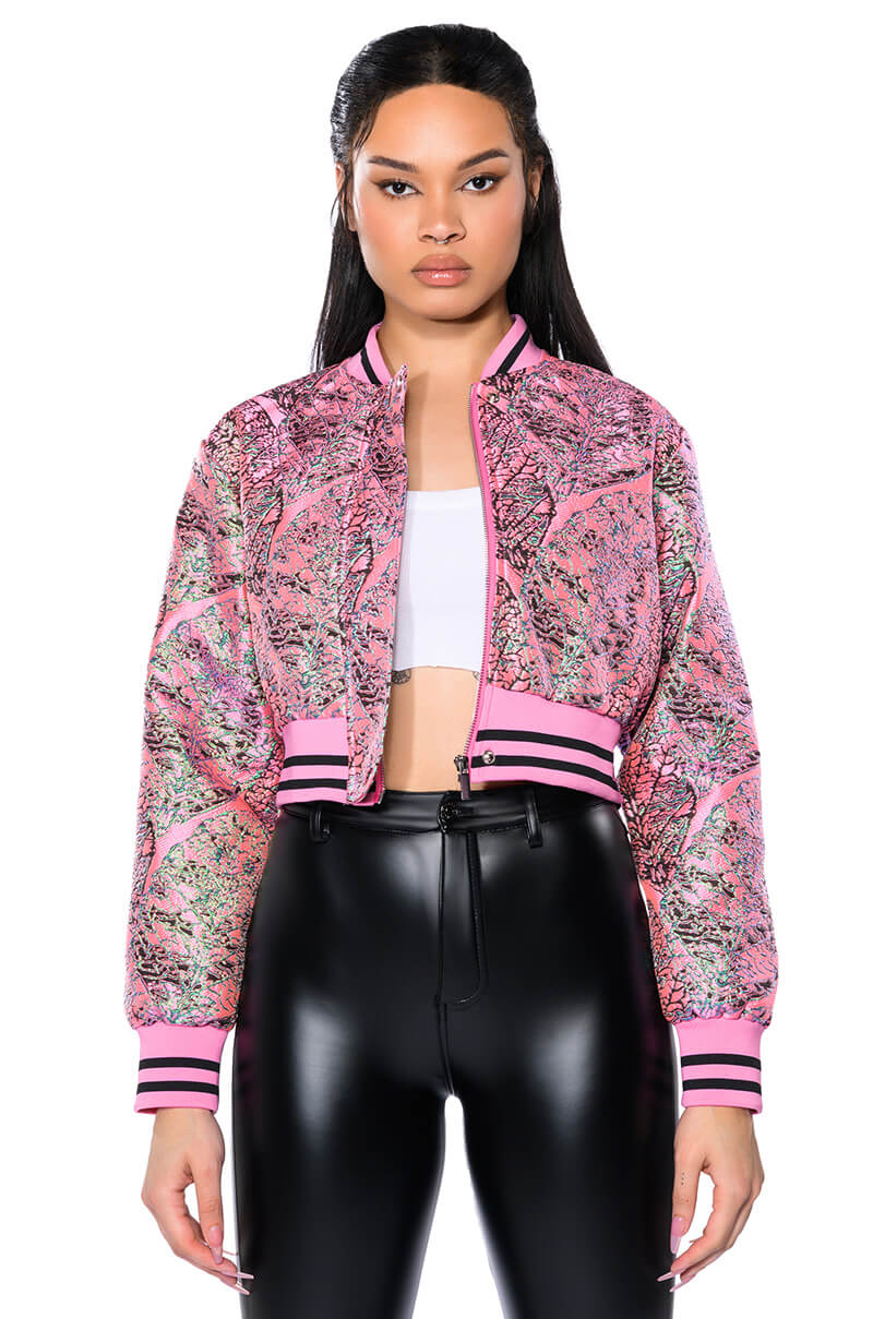 BROCADE TAPESTRY SPRING BOMBER
