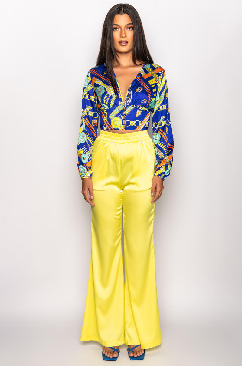 NARA DEEP V BUTTON UP BLOUSE