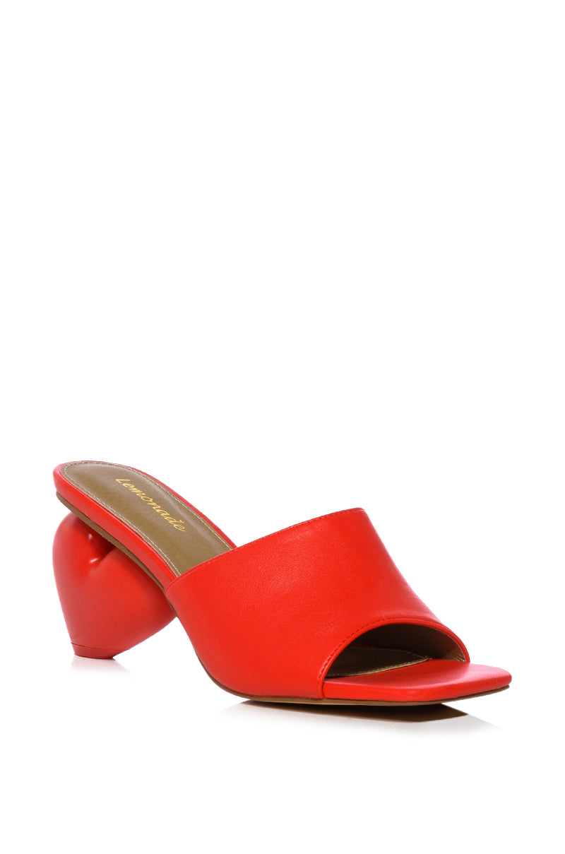 BUBBLE HEART RED NOVELTY HEEL SANDAL