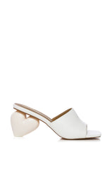BUBBLE HEART WHITE NOVELTY HEEL SANDAL