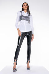 BUSINESS AS USUAL LONG SLEEVE BUTTON DOWN BLOUSE