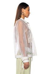 BUSINESS IN THE FRONT SHEER BLOUSE