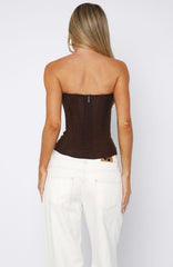 Tell Me A Secret Strapless Bustier Chocolate