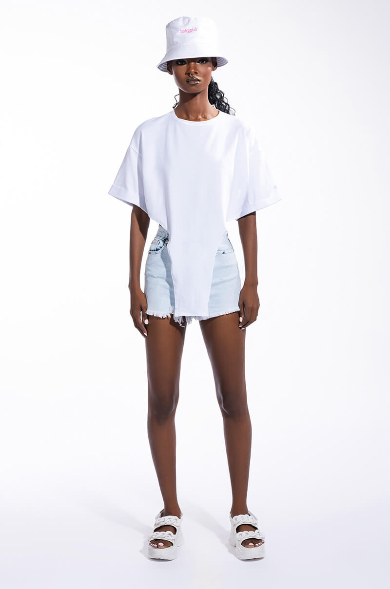 ALEXA ACID WASH CUT OFF DENIM SHORT