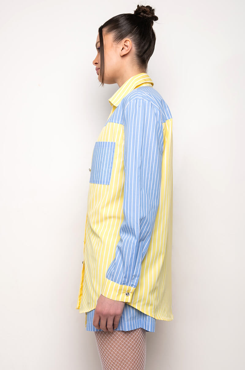 CALL BACK LATER COLORBLOCK POPLIN BUTTON DOWN