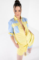 CALL BACK LATER COLORBLOCK POPLIN SHORT