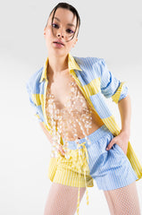 CALL BACK LATER COLORBLOCK POPLIN SHORT