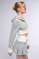 CALL ME MAYBE CROPPED ZIP UP SWEATSHIRT
