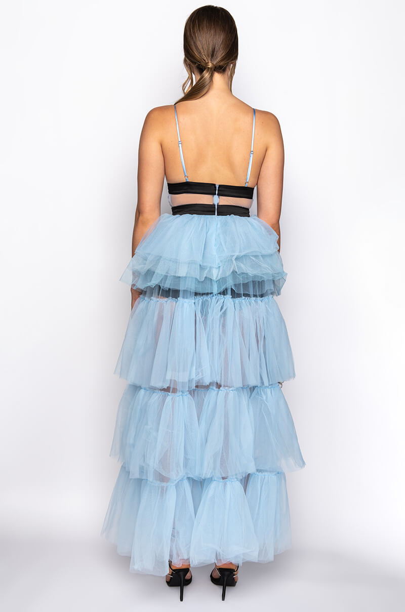 CALL ME PRINCESS HIGH LOW SLEEVELESS TULLE BLOUSE