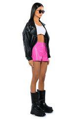 CALLIE FAUX LEATHER SHORT