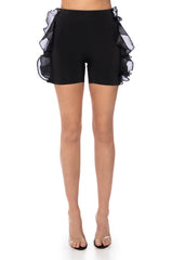 CAMELLIA BIKER SHORTS IN BLACK