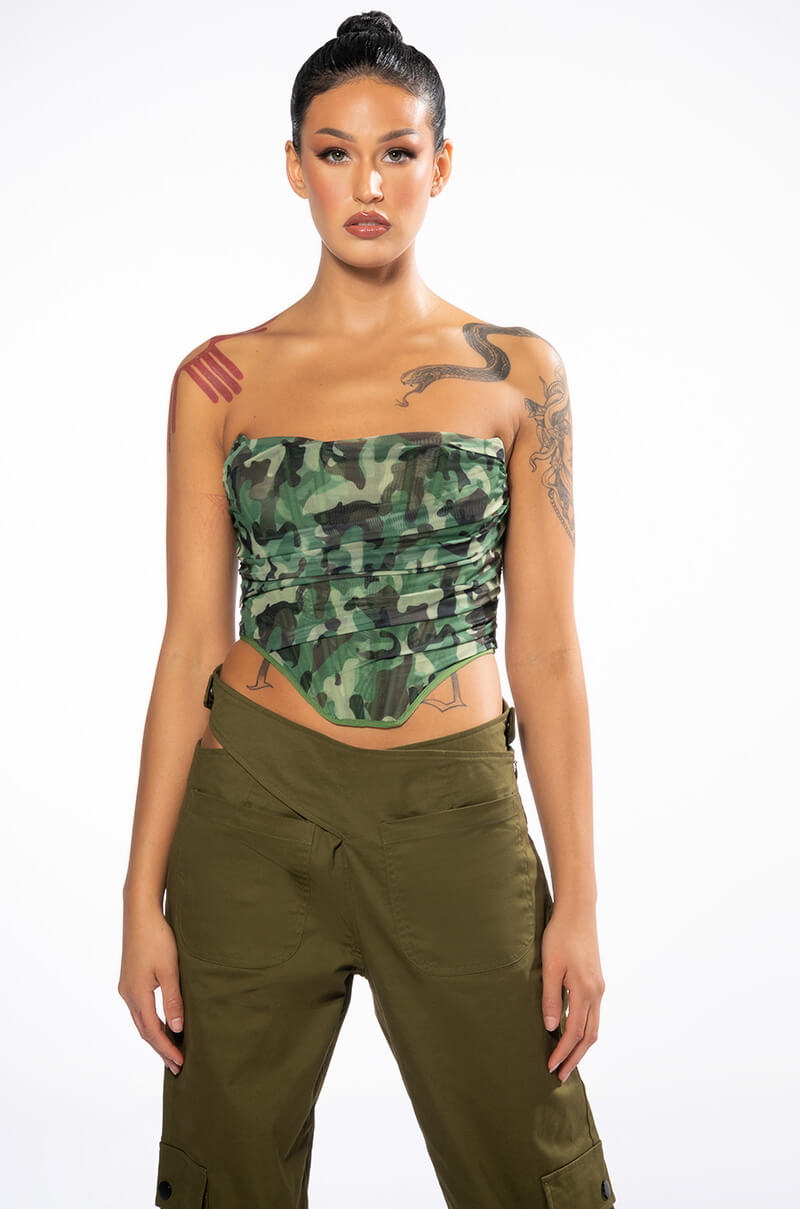 CAMO MESH CORSET