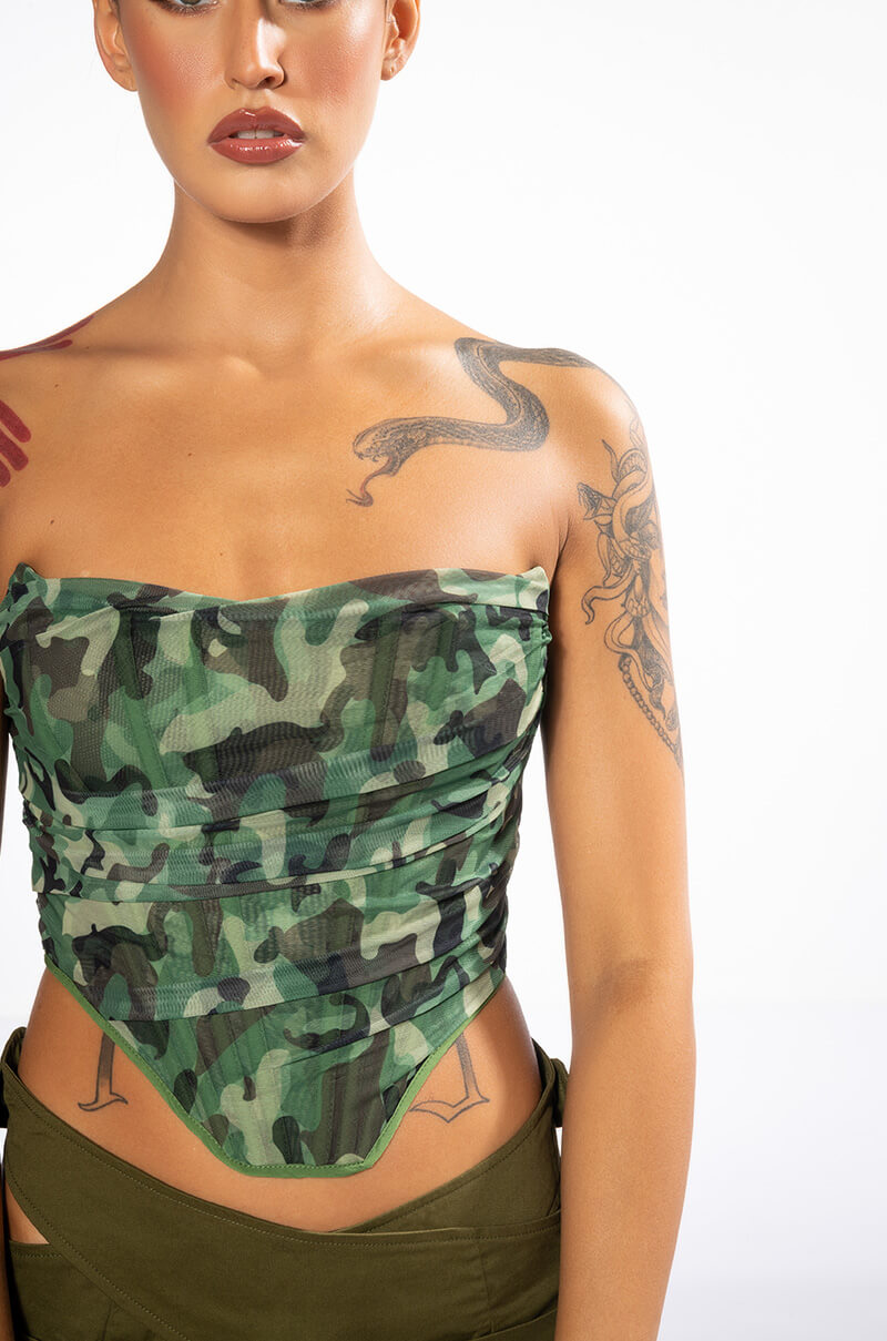 CAMO MESH CORSET