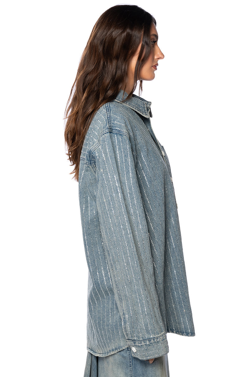 CANDY RHINESTONE DENIM JACKET