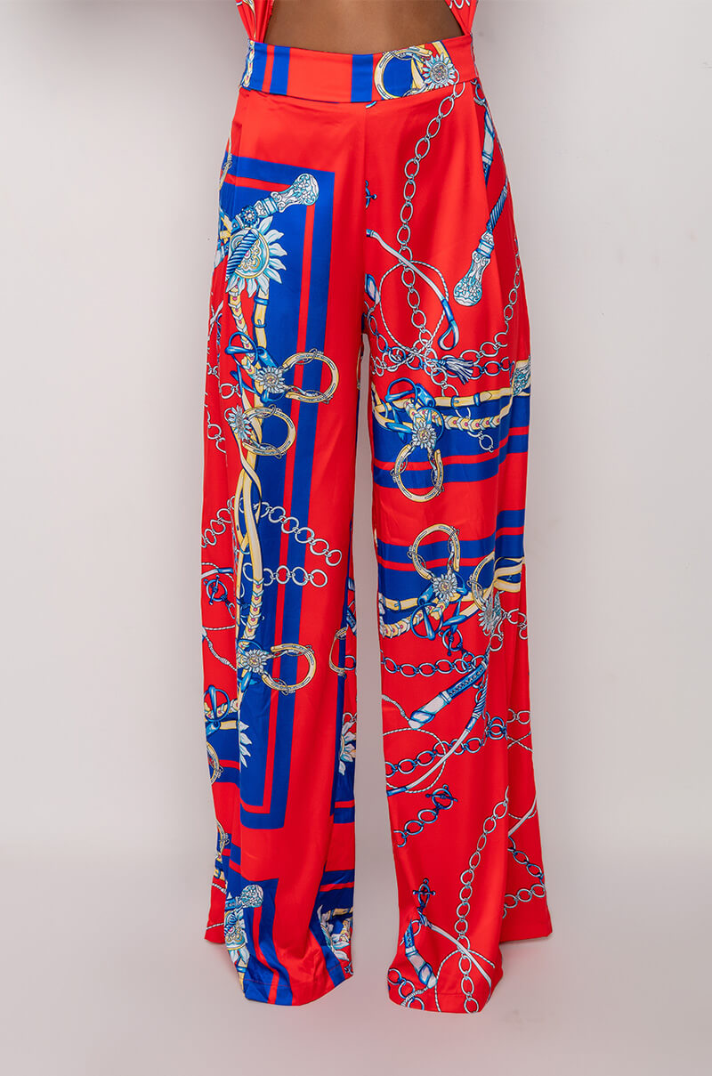 CAPRI SATIN WIDE LEG PANT