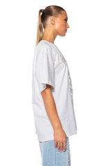 CARA SHEER LACE DETAILED T SHIRT IN WHITE