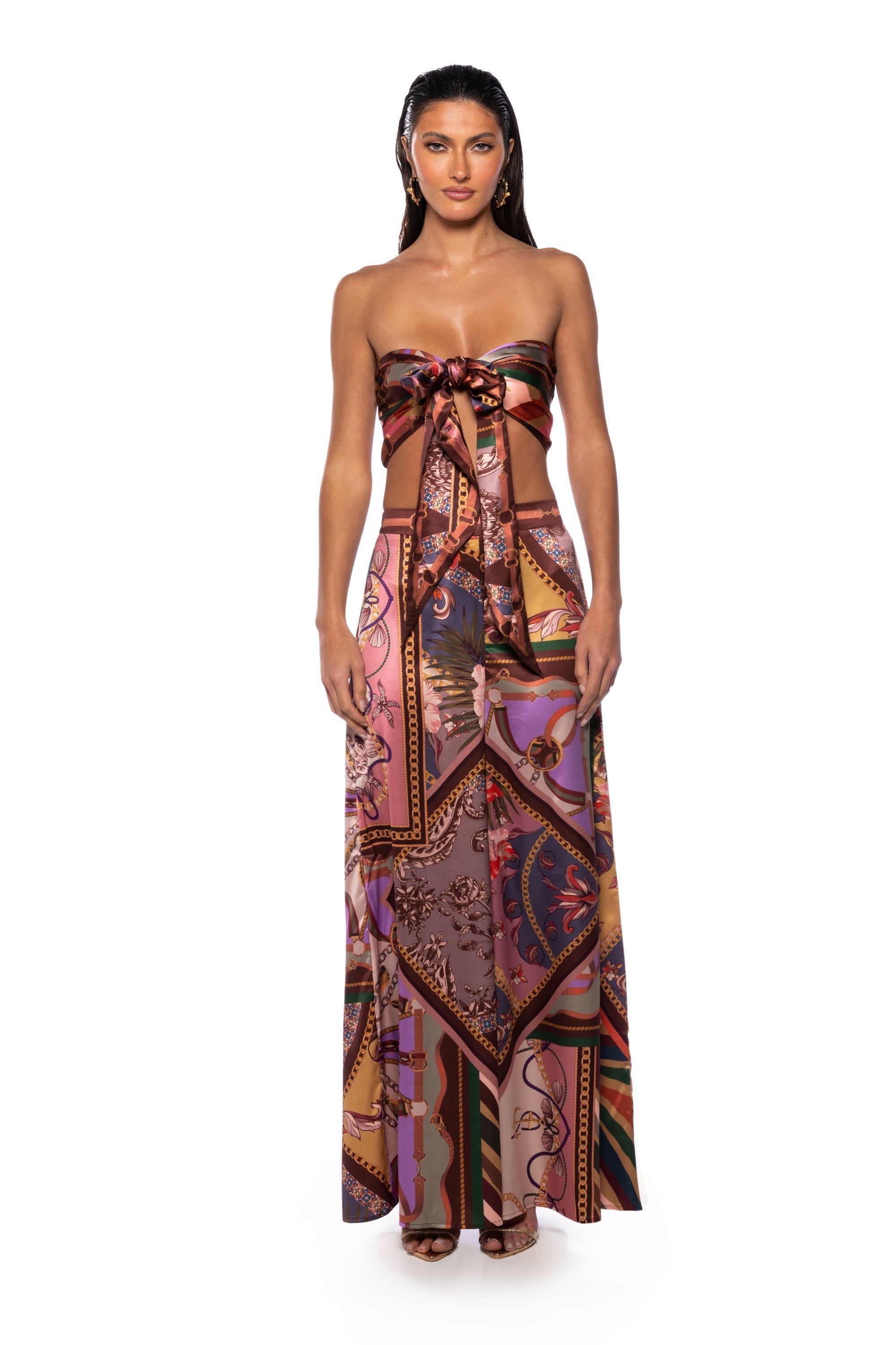CAROLINE TIE FRONT CROP TOP
