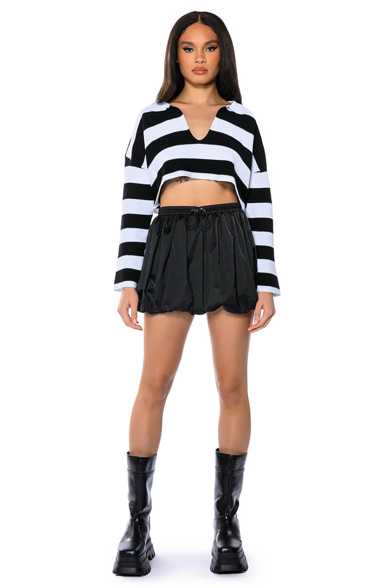 CASUALLY CUTE NYLON MINI SKIRT