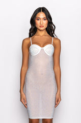 CATCH UP RHINESTONE MINI DRESS