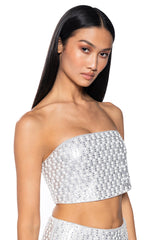 CELEBRATE ME EMBELLISHED TUBE TOP
