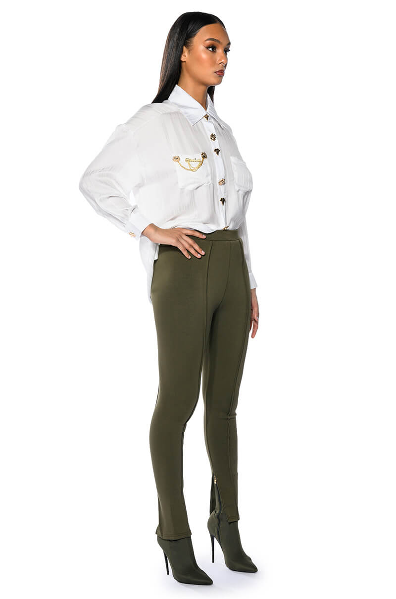 CELINE HIGH RISE SLIT PANT