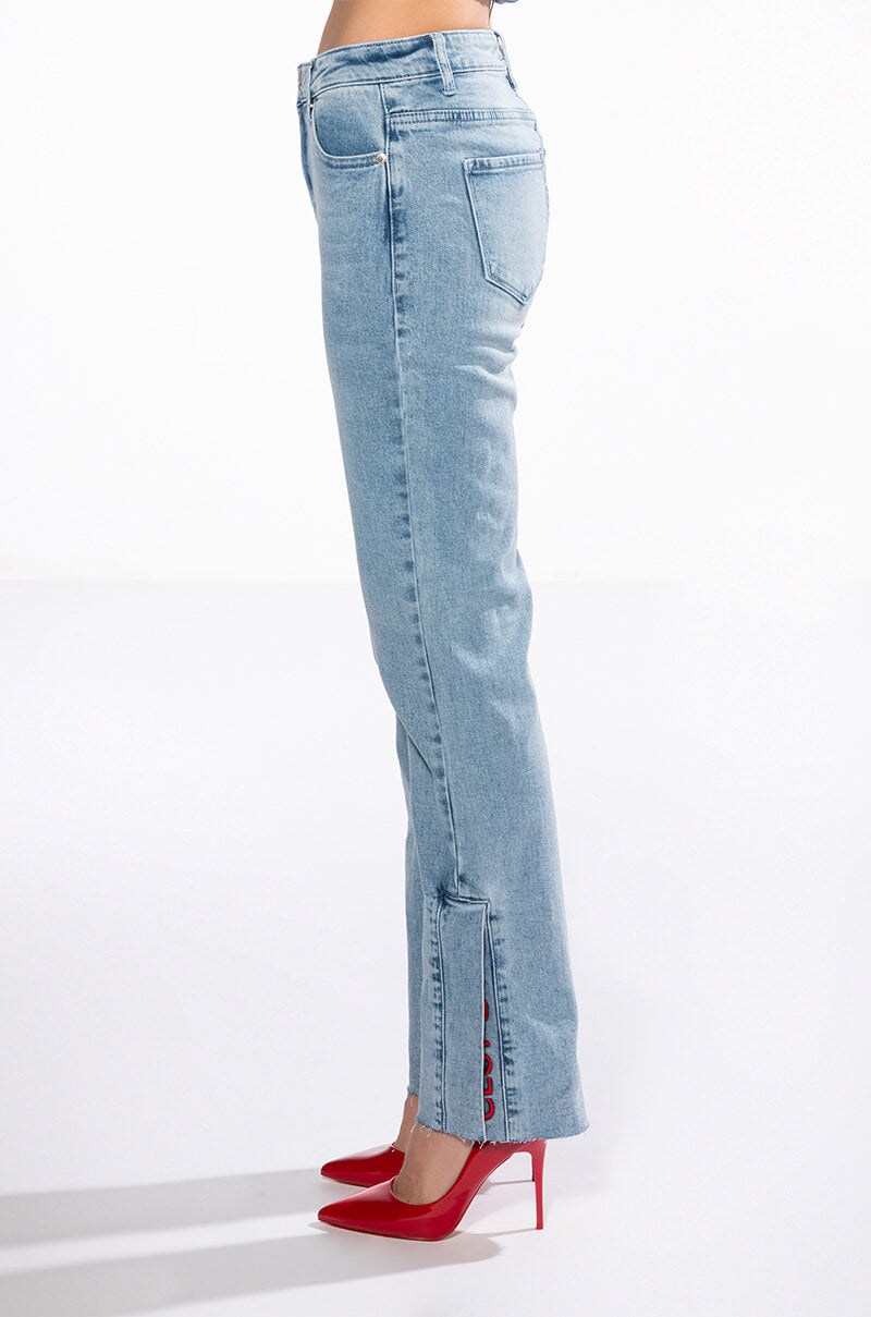 C'EST LA VIE HIGH RISE STRAIGHT JEANS