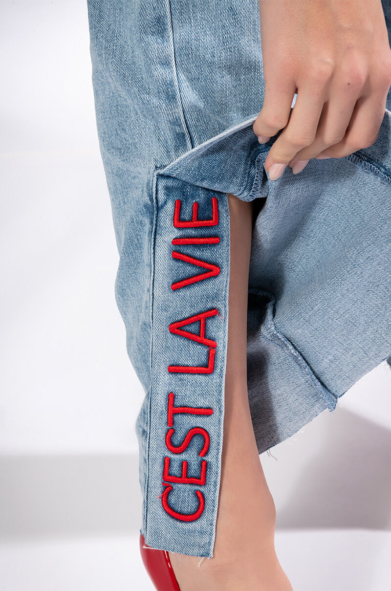 C'EST LA VIE HIGH RISE STRAIGHT JEANS