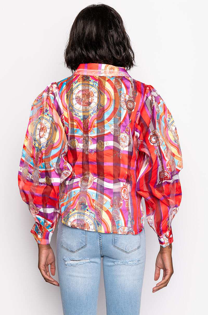 C'EST LA VIE PRINTED BLOUSE