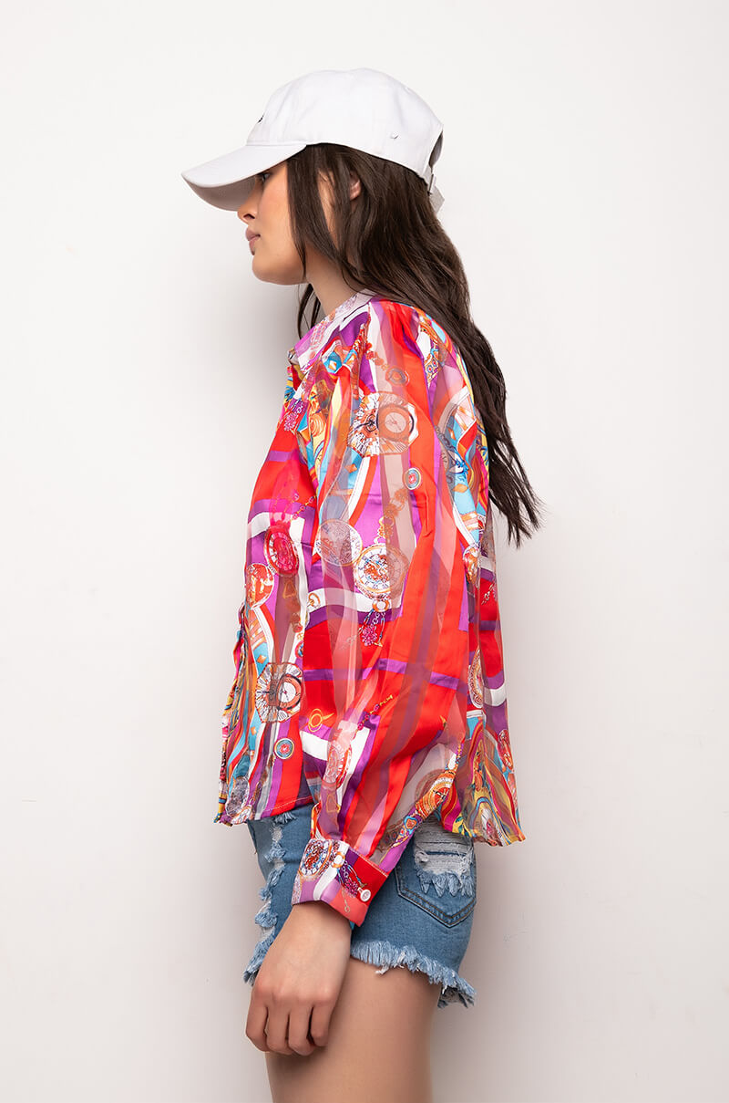 C'EST LA VIE PRINTED BLOUSE