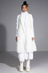 BORB QUILTED VEST WITH FAUX FUR