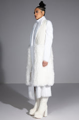BORB QUILTED VEST WITH FAUX FUR