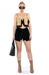CHARLIE BUTTON FRONT MINI SKORT