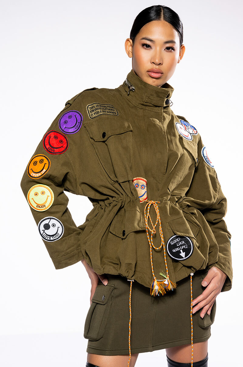CHECK IT OUT PATCH WORK MILITARY BOMBER