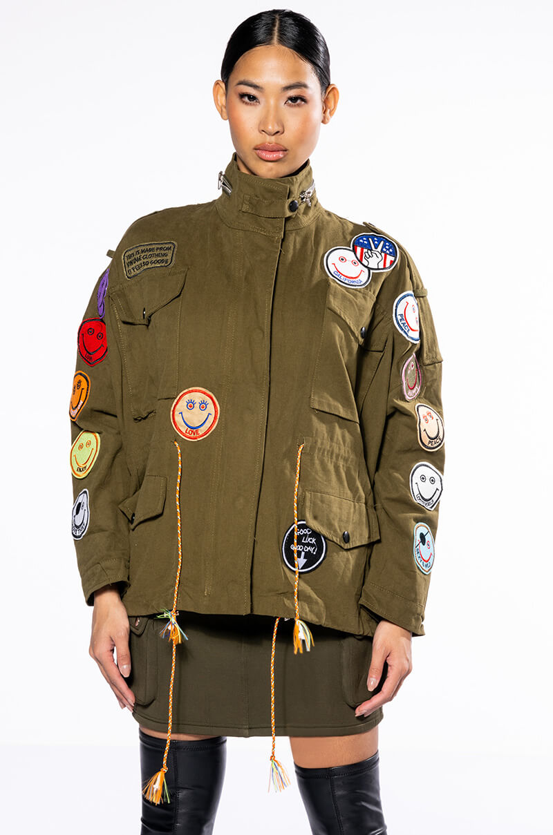CHECK IT OUT PATCH WORK MILITARY BOMBER