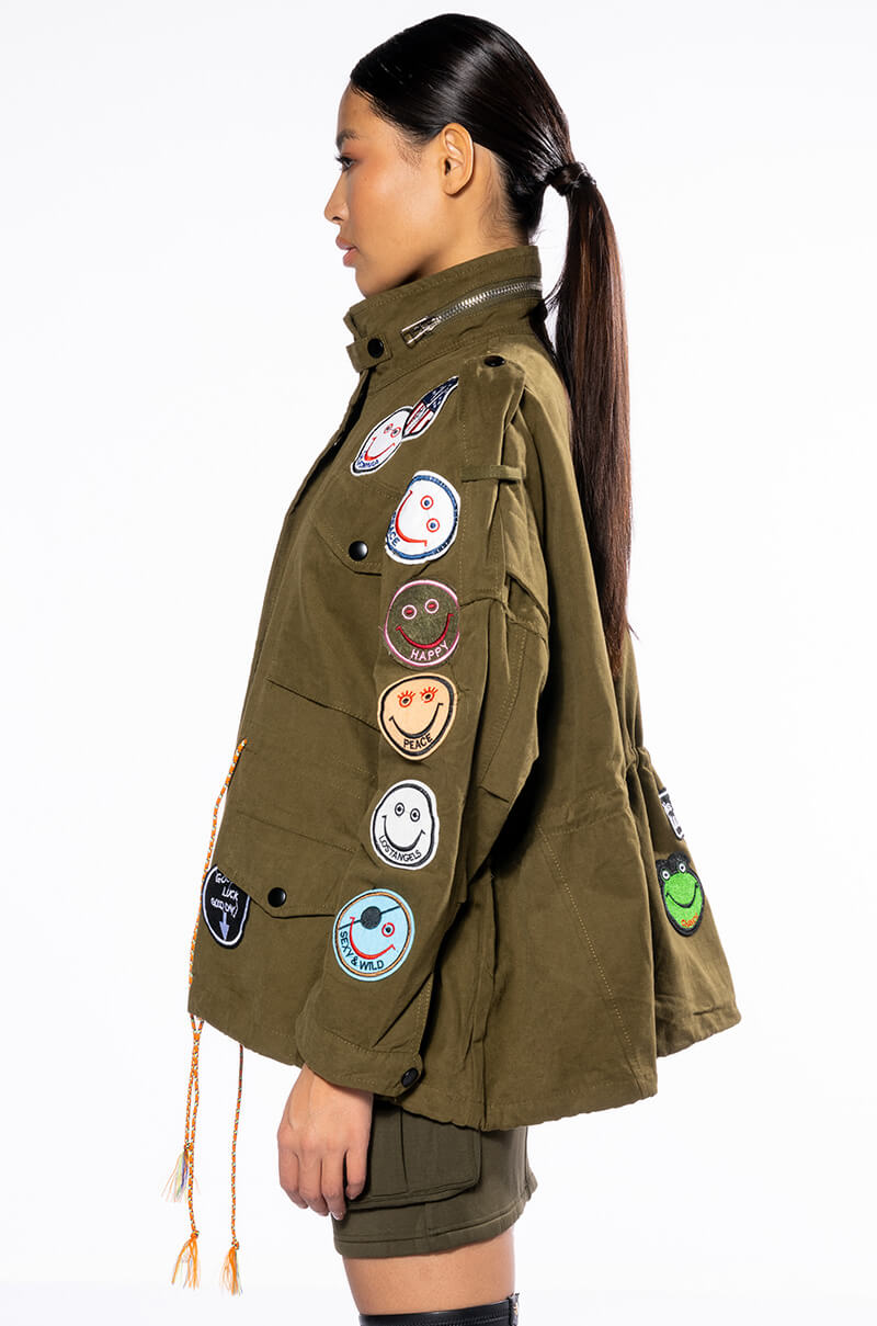 CHECK IT OUT PATCH WORK MILITARY BOMBER
