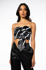 CHEERS TIE DETAIL CORSET TOP