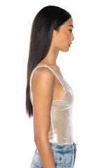 CHIARA METALLIC V NECK BODYSUIT