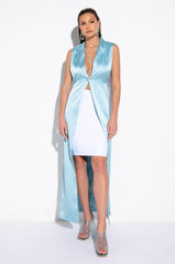 CHER SATIN LONG SIDE TIE VEST