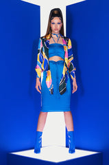 CHIQUITA SATIN TIE FRONT BLOUSE
