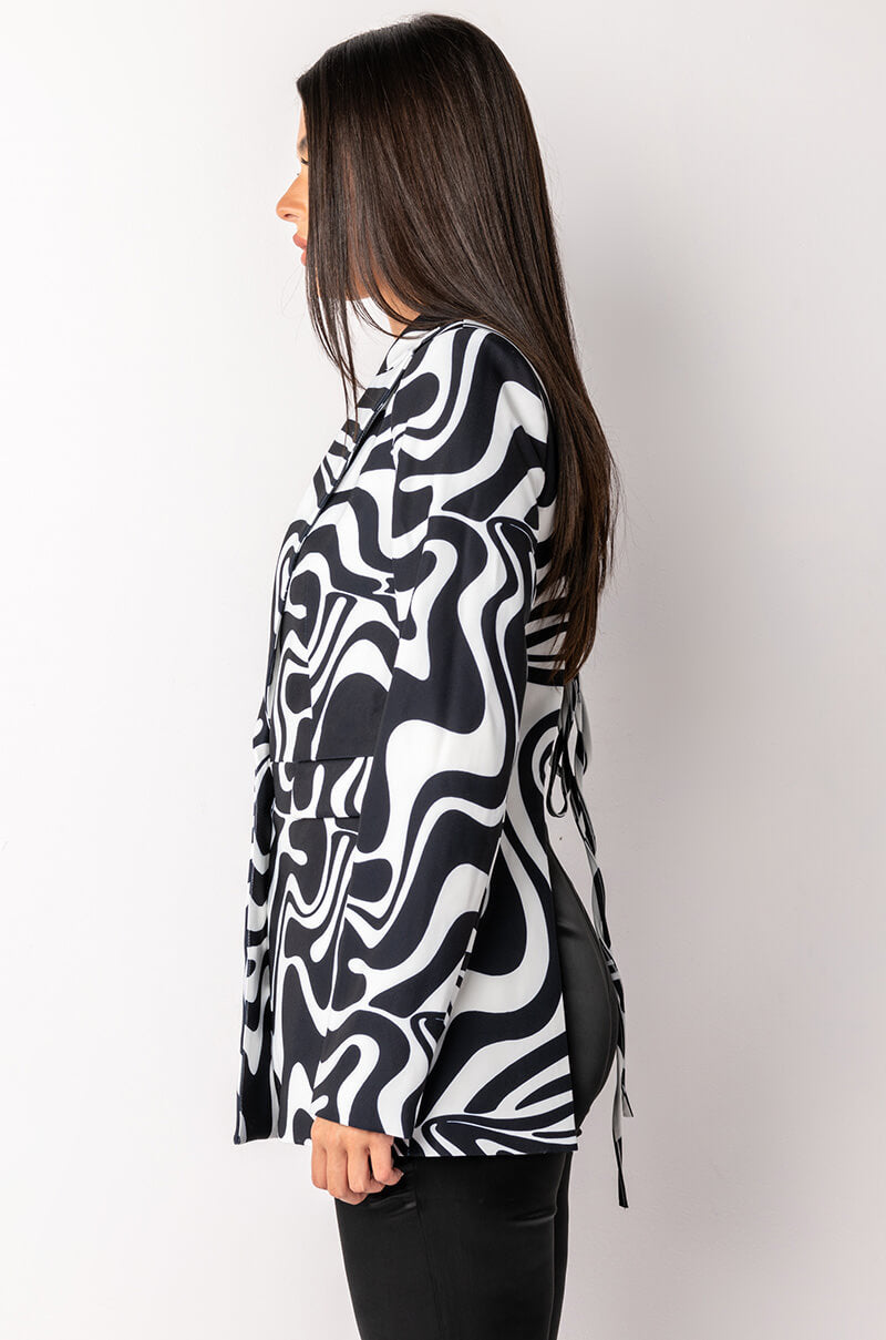 CITY GIRL SWIRLY OPEN BACK BLAZER