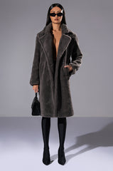NAOMI LUXE WOOLISH TRENCH IN GREY