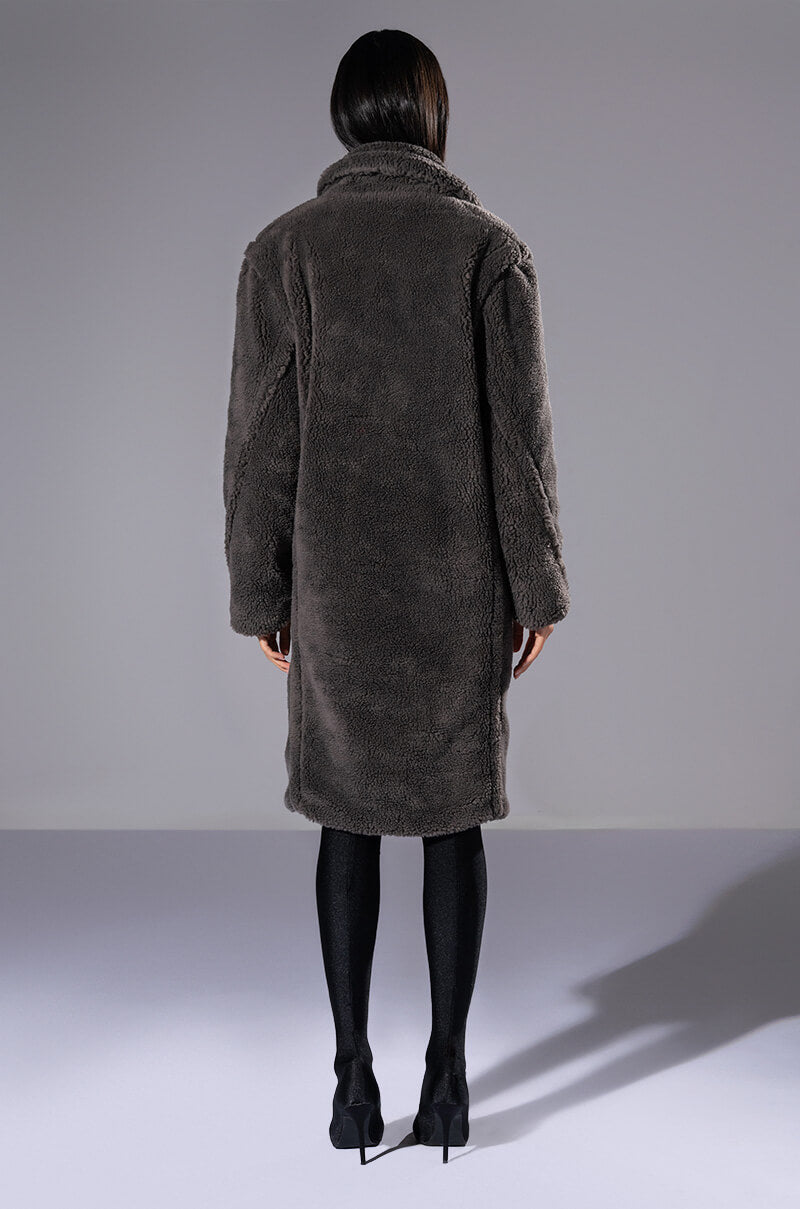 NAOMI LUXE WOOLISH TRENCH IN GREY
